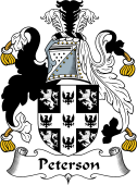 English Coat of Arms for the family Peterson