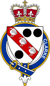 British Garter Coat of Arms for Clarke (England)