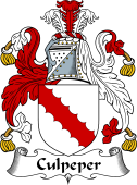 English Coat of Arms for the family Colepeper or Culpeper
