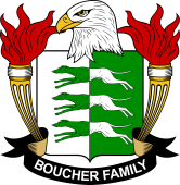 Coat of arms used by the Boucher family in the United States of America