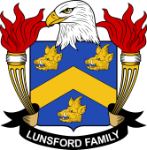 Coat of arms used by the Lunsford family in the United States of America