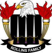 Coat of arms used by the Rollins family in the United States of America