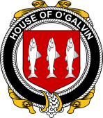 Irish Coat of Arms Badge for the O'GALVIN family