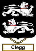 English Coat of Arms Shield Badge for Clegg or Glegg