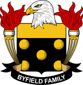Coat of arms used by the Byfield family in the United States of America