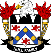 Coat of arms used by the Hull family in the United States of America