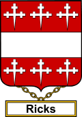 English Coat of Arms Shield Badge for Ricks