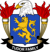 Coat of arms used by the Tudor family in the United States of America