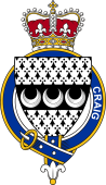 British Garter Coat of Arms for Craig (Scotland)