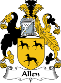 English Coat of Arms for the family Allen