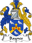 English Coat of Arms for the family Baynes