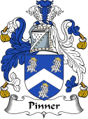 English Coat of Arms for the family Pindar or Pinner