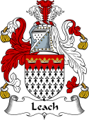English Coat of Arms for the family Leach or Leech