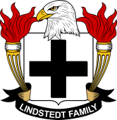 Coat of arms used by the Lindstedt family in the United States of America