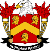 Coat of arms used by the Burnham family in the United States of America
