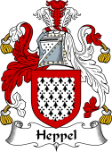 English Coat of Arms for the family Heppel