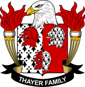 Coat of arms used by the Thayer family in the United States of America