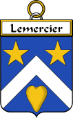 French Coat of Arms Badge for Lemercier (Mercier le)