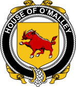 Irish Coat of Arms Badge for the O'MALLEY family