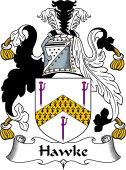 English Coat of Arms for the family Hawke