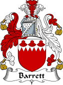 English Coat of Arms for the family Barrett