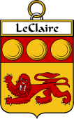 French Coat of Arms Badge for LeClaire (Claire le)