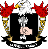 Coat of arms used by the Lowell family in the United States of America