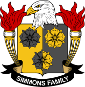 Coat of arms used by the Simmons family in the United States of America