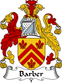 English Coat of Arms for the family Barber