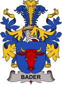 Coat of arms used by the Danish family Bader