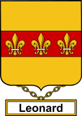 English Coat of Arms Shield Badge for Leonard