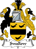 English Coat of Arms for the family Swallow
