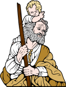 Catholic Saints Clipart image: St Christopher (Demi)