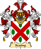 Irish Family Coat of Arms (v.25) Keating or O'Keaty