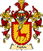 Welsh Family Coat of Arms (v.25) Popkin (of Fforest. Swansea)