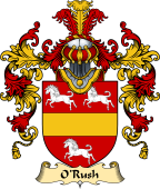 Irish Family Coat of Arms (v.25) O'Rush or Rushe