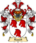 Welsh Family Coat of Arms (v.25) Russell (of Brimaston, Pembrokeshire)