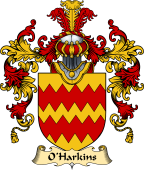 Irish Family Coat of Arms (v.25) O'Harkins or Harkan