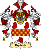 Welsh Family Coat of Arms (v.25) Byrbeck (Vicar of Lamphey, Pembrokeshire)