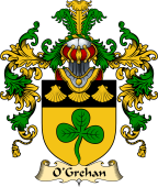 Irish Family Coat of Arms (v.25) O'Grehan or Greaghan