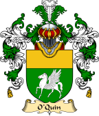 Irish Family Coat of Arms (v.25) O'Quin or Cuinn