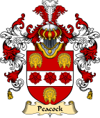 Welsh Family Coat of Arms (v.25) Peacock (or Paucok, Pecok, Carmarthen)